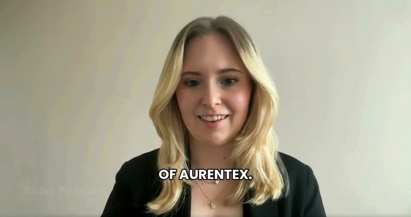 Radka Rudova, co-founder of Aurentex, introducing the platform